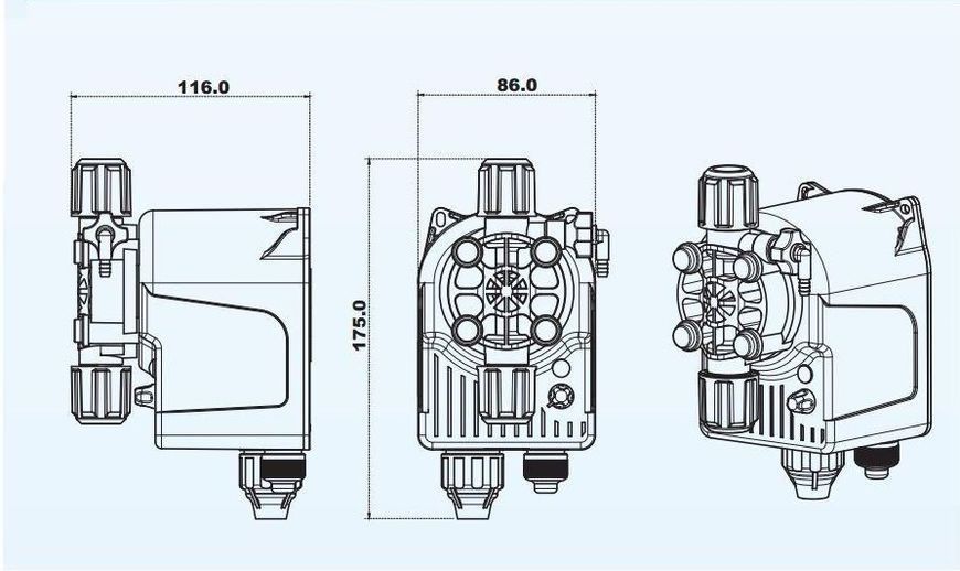 Насос дозуючий Invikta 2 л/год - 7 BAR KCL632NVFW00 фото